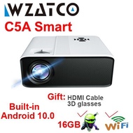 WZATCO C5A LED Projector 4K Smart Android WIFI 1920*1080P Proyector Home Theater 3D Media Video Play