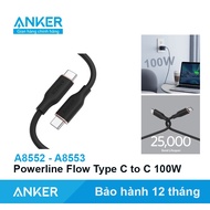 ANKER Type C to C 5A PowerLine III Flow 100W fast charging cable - A8552 A8553 0.9 Meters 1.8 Meters