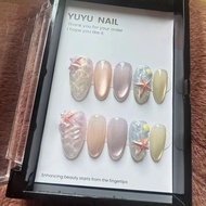 Mermaidcore Press-on Nails 30pcs Luxury 3D Ocean Wave Pearl Fake Nails Sexy Beach Vacation Glitter C