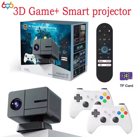 696 Newest Home LED Gaming Projector 4K HD Blue Ray 800 ANSI 1080P Resolution Full Auto Focus TV Vid
