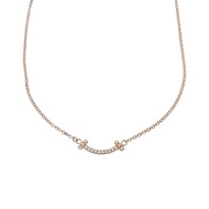 18K玫瑰金 Tiffany T Smile 項鍊【Tiffany & Co 蒂芬妮】