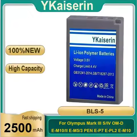 Battery Bls-5 2500Mah For Olympus E-M10 Mark Iii S OM-D IV II E-M5 Pen E-P7 E-PL2