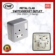MK G2873ALM 1 Gang 15A DP Shuttered Metal Clad Switchsocket Outlet