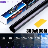 WATTLE 1Roll 50x3m Car Foils,  UV Protection Sun Shade Window Tint Film, Durable Black VLT 1%-50% Sc