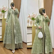 Nadira Dress Busui Bahan Organza Bordir Dengan Detai Payet Mote Gamis Pesta Baju Kondangan Mewah Ter
