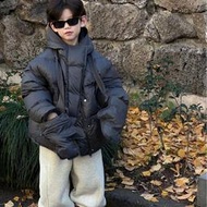 角落市集！泰如2023冬季新款韓版兒童加厚連帽手套保暖白鴨絨羽絨服男童外套