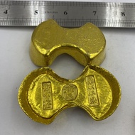 new Antique Brass Gilt Waist Ingot Coin Collection Antique Qing Dynasty Five Emperors 0.1kg Gold Ing