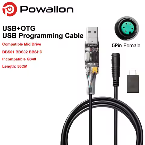 8fun Bafang USB Programming Cable for BBS01 BBS02 BBS03 BBSHD Mid Drive Motor Ebike Program Cable US