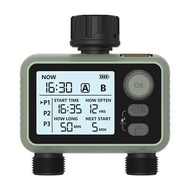 HCT-376 2-channel automatic plant watering timer: led screen, waterproof, battery saving, rain senso