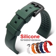 Silicone Rubber Watch Strap 18mm 19mm 20mm 21mm 22mm 24mm Quick Release Watch Band for Rolex Water Ghost Strap for Women Men Universal Bracelet Accessories