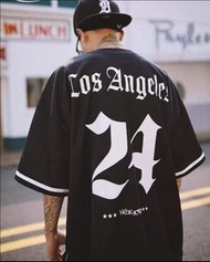 Los Angeles 洛杉磯  LA 24號 KOBE 紀念 短袖 棒球衫 球衣 寬鬆 嘻哈 饒舌 尺碼M~XXL