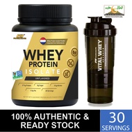 Pharmanutri Whey Protein Isolate 100% 907g (2lbs), 30 Ser, 27.3g Protein Per Serving - 91% Protein B