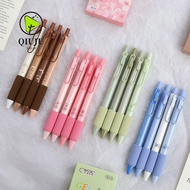QIUJUU 4PCS Ballpoint Pen Black Color Ink Cute Office School Supplies Creative Stationery Neutral Pe