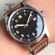 FVHYT Tandorio 39mm Stainless Steel/Titanium Case 20Bar Dive Pilot NH35A Date Luminous Automatic Men