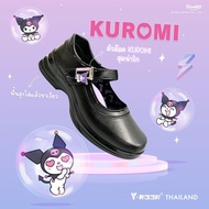 Y-ROON Girls' School Shoes Black Leather Purple Sole Size 33-42 Authentic kuromi License