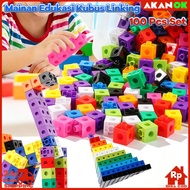 100pcs Educational Toys Linking Cubes 2cm 10 Colors Math Stacking Blocks Numberblocks Snap Link PP M