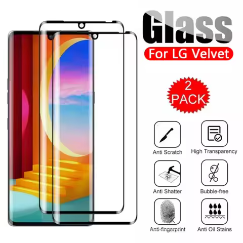 3D Curved Screen Protectors For LG Velvet HD Tempered Glass Anti-shatter Protective Film Full Cover 
