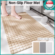 🇸🇬【SG stock】Bathroom Floor Mat Anti Slip With PVC Suction Bath Mat Anti-slip Bathtub Mat Toilet Mat 