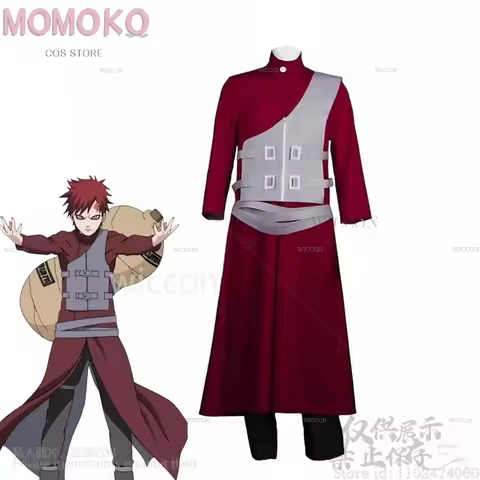 Anime Cosplay Sabaku No Gaara Costume Ninja Hokage Kazekage Clothing Wigs For Adult Coat Vest Pants 