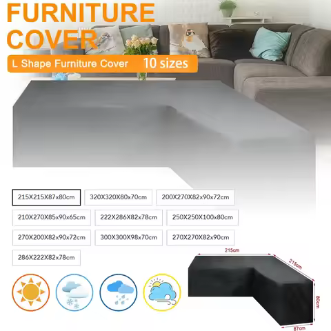 L Shape Furniture Waterproof Cover Outdoor Garden Patio Rattan Sofa Dustproof V Shaped Mold Resistan