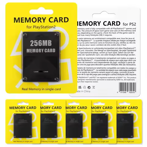 Premium PS2 Memory Card 256MB 128MB 64MB 32MB 16MB 8MB PS2 Memory Card for Sony PlayStation2 Store t