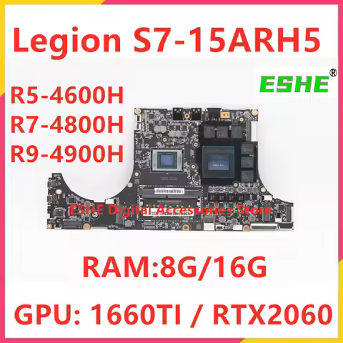 For Lenovo Legion S7-15ARH5 Laptop Motherboard CPU R5-4600H R7-4800H R9-4900H GPU 1660TI RTX2060 RAM