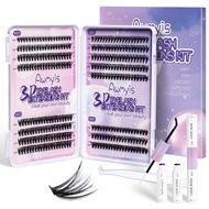 Lash Extension Kit, DIY Lash Extension Kit, 320pcs Individual Lashes Clsuters Kit D Curl Eyelash Ext