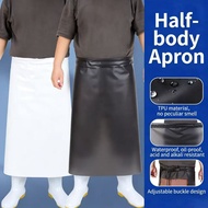 TPU Half Apron Waterproof Oil-Proof Apron Kitchen Cafeteria Dishwashing Half Apron