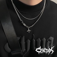 EXCLUSIVE TRON NECKLACE / STAR CROSS NECKLACE STAR NECKLACE CROSS NECKLACE DOUBLE LAYER NECKLACE