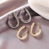 Korean Women's U-Shaped Gold & Silver Earrings, Elegant, Glamorous, Luxurious, Beautiful Women's Fas