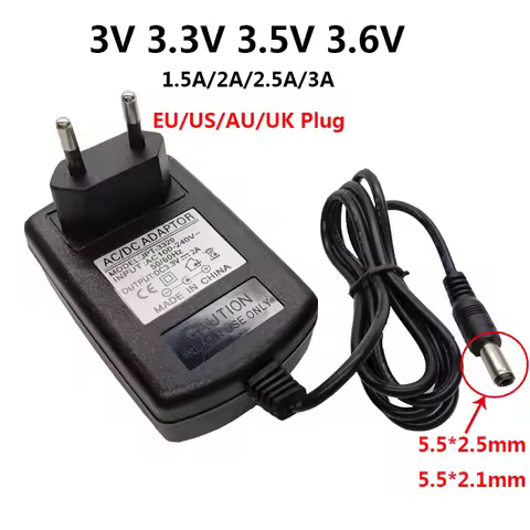 3.3V 3.5V 3.6V 5.5*2.5mm AC/DC Adaptor 110V 220V to 3.6 Volt Power Adapter Supply Adaptador 1.5A 2A 