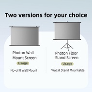 4K , 3D ,, Skrin Projektor 4K, Sokong Unjuran 3D, Boleh Lipat, Boleh Dipasang di Lantai & Dinding
