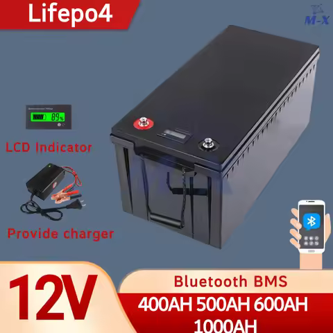 M-X 12V 400AH 500AH 600AH 1000AH Lifepo4 Lithium Battery With Bluetooth BMS APP For Solar,RVs,Boats,