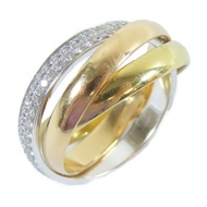 CARTIER 18K黃金/18K白金Trinity Diamond Ring戒指Cartier#48/US#4