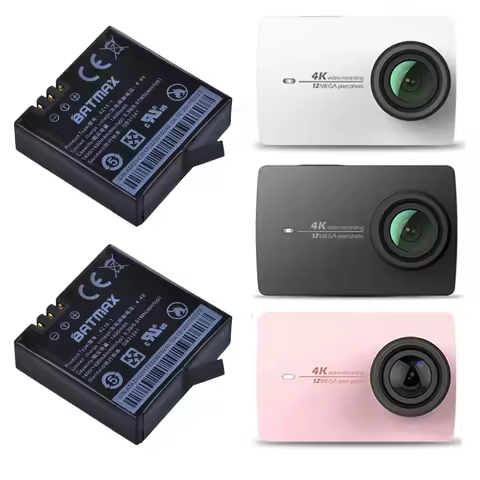 2Pcs 4.4v 1400mAH Xiaomi YI 4K Batteries AZ16-1 battery for Original Xiaomi Yi 4K Action Camera Rech