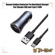 Baseus Golden Contactor Pro Dual Quick Charger Car Charger USB and Type C 40W (TZCCJD)