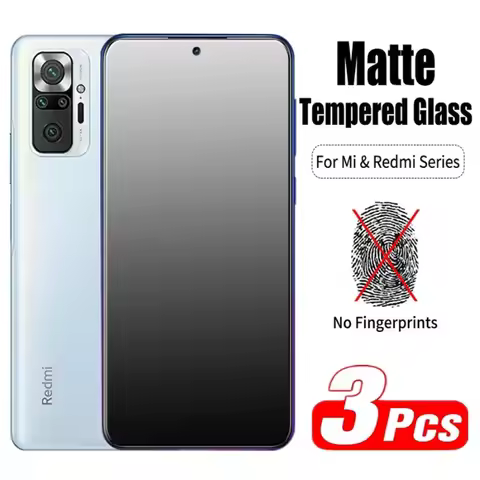 3Pcs Matte Protective Glass for Poco X3 M3 M4 Pro F3 Frosted Screen Protectors for Redmi Note 10 9 8