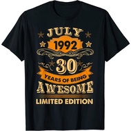 30Year Old Gift July 1992 30Th Birthday Great Gift Tee T-Shirt