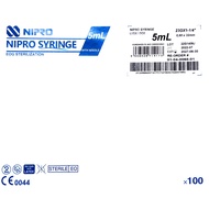 NIPRO SYRINGE 5ML WITH NEEDLE 23G X 1 1/4 INCH  - 100'S  EXPIRY 2029