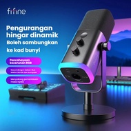 FIFINE AM8 Gaming Microphone - Dynamic Noise Reduction, RGB Lighting, Cardioid Pattern for PC/PS5 Li