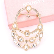 Fashion Hollow Crown Brooch Women's Accessories Pins Jewel