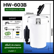 SUNSUN กรองนอก ซันซัน ตู้ปลา ตู้ไม้น้ำ รุ่นไม่มีปั๊ม HW-602/603/604 รุ่นมีปั๊ม HW-602B/603B/604B | บ