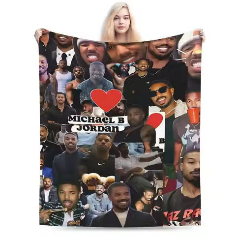 Michael B. Jordan Blanket Warm Cozy Throw Blanket Winter Girls Outdoor Travel Bedspread