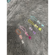 KEYCHAIN FLOWER BEAD MIX INITIAL LETTER/ BAG CHARM FLOWER BEAD INITIAL LETTER NAME