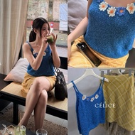 CÉLICE~<57KG women's two-piece set women's set 2-piece women's set women's blue shirt set