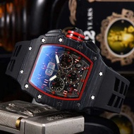 Richard Fashion Bucket คาร์บอนไฟเบอร์ rm นาฬิกาผู้ชาย Douyin นาฬิกานักเรียนมัลติฟังก์ชั่นบุคลิกภาพแบ