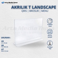 Acrylic LANDSCAPE Brochure Holder T | ACRYLIC STAND | QRIS STAND | DISPLAY STAND | DISPLAY STAND