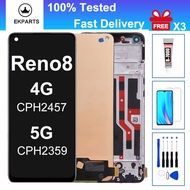 100% Tested LCD For OPPO  Reno8 4G 5G CPH2457 CPH2481 With Frame Touch Screen Digitizer Assembly Rep