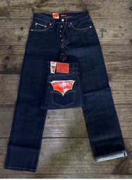 กางเกงยีนส์ผู้ชายขาขาว 501 ผ้าไม่ยืด ริมแดง เอว29 ถึง42