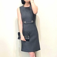 TB / TORY BURCH 鐵灰大圓釦商務洋裝 4/36